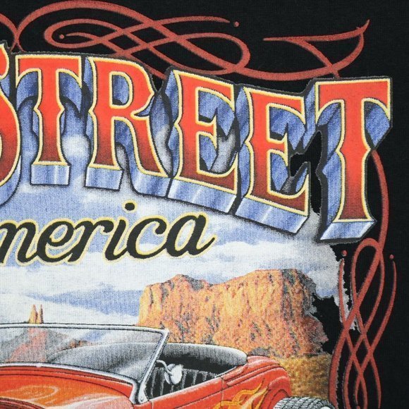 Main Street Of America Kicks‎ On Route 66 Car Garage T-Shirt Black 3XL - Picture 8 of 9